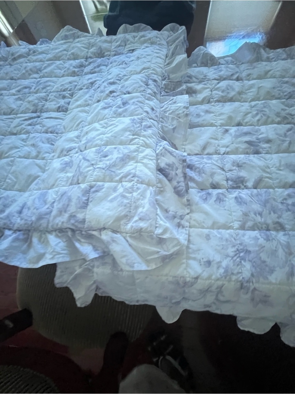 Cabbages & Roses Lavender Floral Quilted Shams with Ruffle Trim - Picture 13 of 16